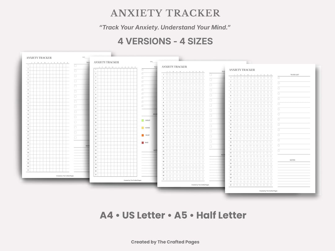 Anxiety Tracker Printable | Mental Health Planner PDF - Etsy