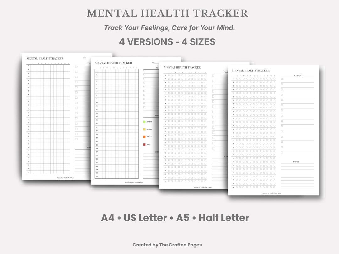 Mental Health Tracker Printable – Mood Tracker PDF - Etsy