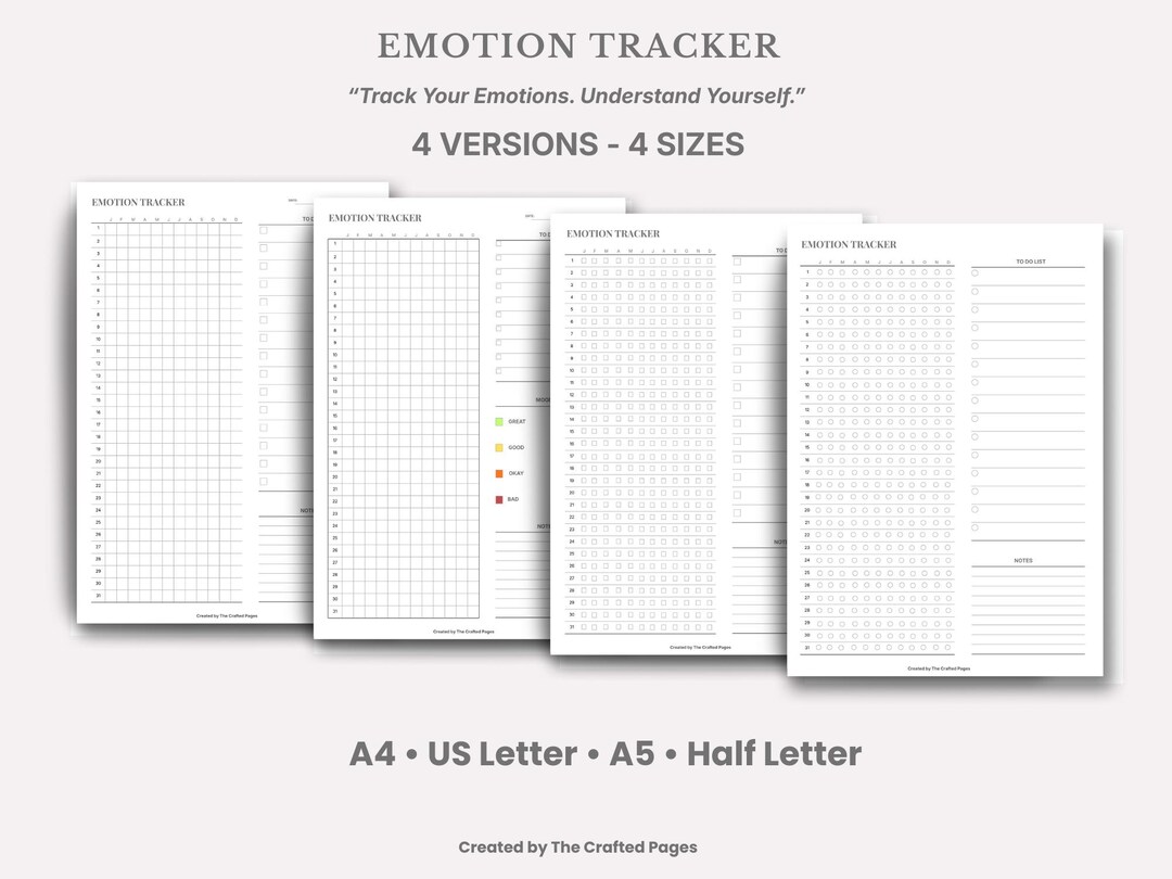 Emotion Tracker Printable | Mood Tracker PDF - Etsy