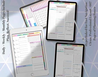 Digital planerare 2025 i PDF-format | Över 668 sidor | Budget, välbefinnande, vanerapportering | Hyperlänkade iPad GoodNotes