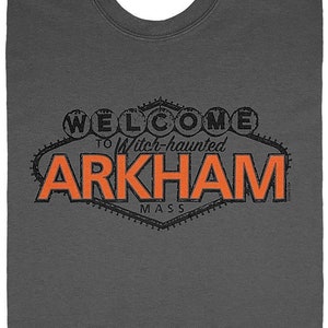 Welcome to Arkham vintage sign t-shirt in charcoal size S-4XL image 1