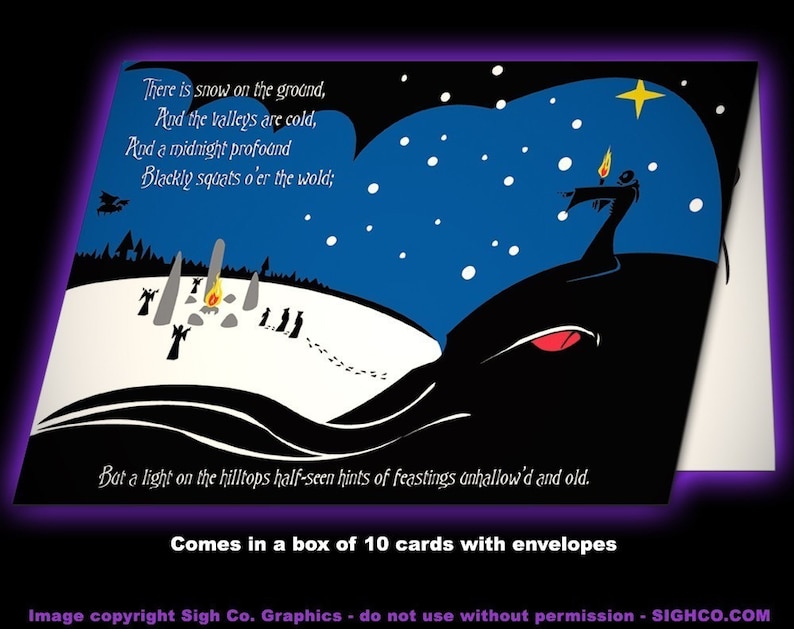 Yule Horror, HP Lovecraft Holiday Cards, Set of 10 Etsy