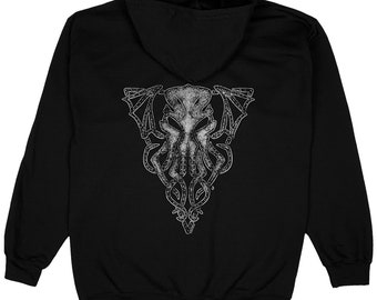 Felpa con cappuccio e cerniera Cthulhu Black Death (Metal)