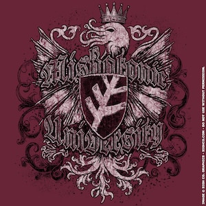 MIskatonic University Heraldic Shield t-shirt in black or burgundy size S-4XL image 1
