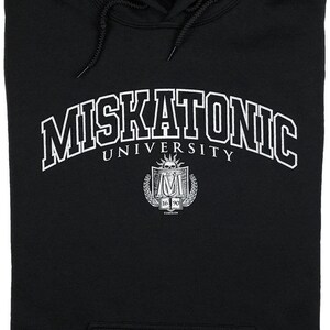 Miskatonic University Ivy League seal, Lovecraft Cthulhu Mythos pullover HOODY Black or Gray Heather S-4XL image 2