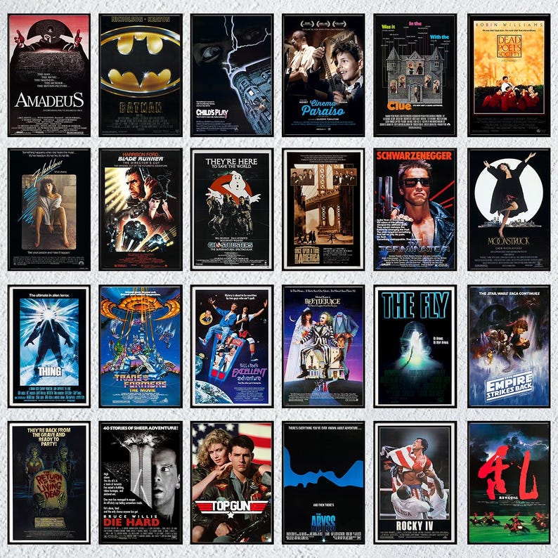 120PCS 70s 80s 90s Movie Poster, Digital Download Poster, Movie ...