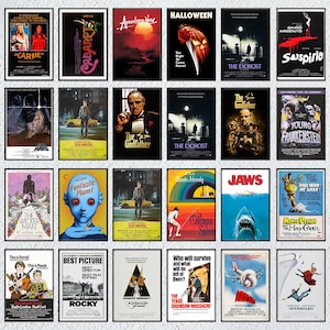 120 pósteres de películas de los años 70, 80 y 90, descarga digital, colección de películas, paquete de pósteres de películas, póster de cine, decoración de pared