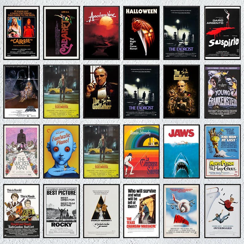 120PCS 70s 80s 90s Movie Poster, Digital Download Poster, Movie ...