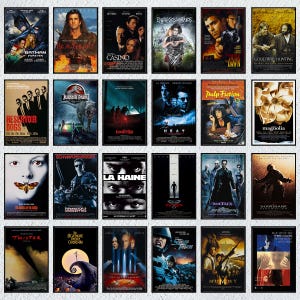120 piezas de pósteres de películas de los años 70, 80 y 90, descarga digital, colección de pósteres de películas, decoración de pared, decoración del hogar, paquete de pósteres de películas