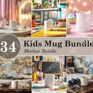 30 + White Ceramic Mug Mockup Bundle, 11oz White Cup, Unicorn, Childrensroom, Boho White Mug Mockup, Lifestyle Home Office Mug, Digital