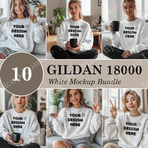 Gildan 18000 Mockup-Bundle, Sweatshirt Crewneck Mockup-Bundle Print on demand, Clothing Mockup-Bundle, Gildan Mockup-Bundle