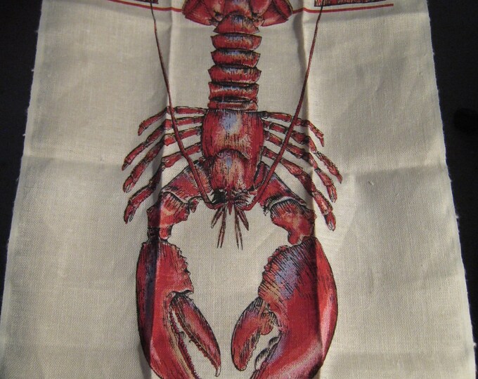 Vintage Kitchen Towel-Cape Cod Lobster-Themed