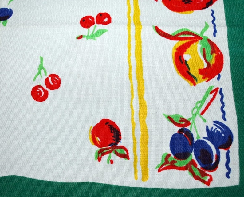 Fruit Cocktail-Vintage Kitchen Placemats and Tablerunner-MINT