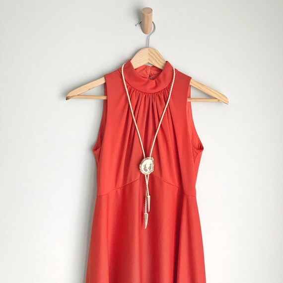 1960s VINTAGE Terracotta Empire Waist Maxi Dress … - image 2