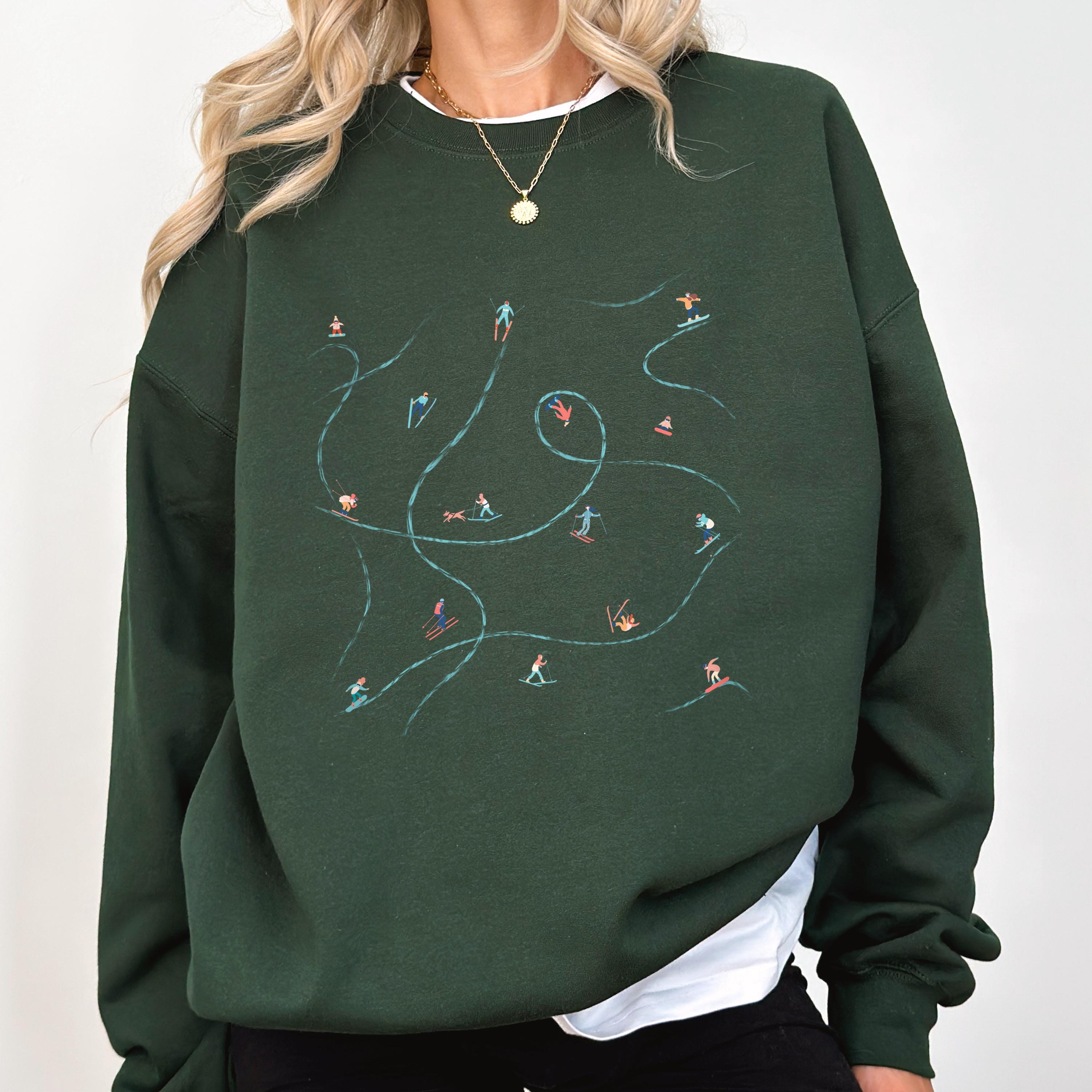 Skiing Sweatshirt Apres Ski Sweatshirt Christmas Sweater Minimal Crewneck Holiday Sweatshirt Crewneck Christmas Sweatshirt Winter Sweatshirt