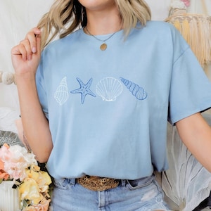 SeaShell Shirt  Beach T-Shirt Preppy Teen Girls Coastal Tee  Summer Woman Shirt  Aesthetic Shirt  Ocean Lover Gift  SeaShell T-Shirt