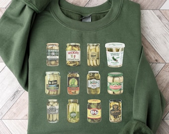 Vintage Canned Pickles Sweatshirt: Pickle Lovers Crewneck