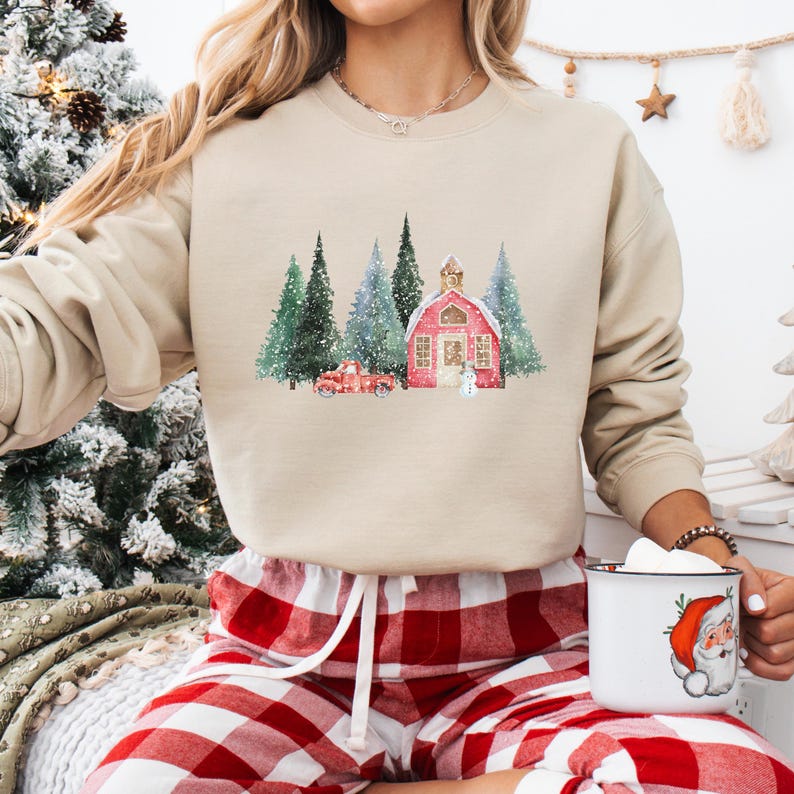 Julsnögubbetröja, jultröja, snögubbeskjorta, julklappar, julkragetröja, julskjortor för kvinnor bild 1