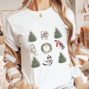 Christmas Cats Sweatshirt Cat Lover Shirt Holiday Shirt Cute Christmas Shirt Cute Gift for Cat Lover Cat Mom Shirt Merry Christmas Shirt