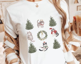 Christmas Cats Sweatshirt Cat Lover Shirt Holiday Shirt Cute Christmas Shirt Cute Gift for Cat Lover Cat Mom Shirt Merry Christmas Shirt