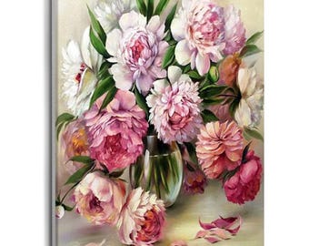 Premium Paint By Numbers Flowers In A Vase | Framed 40x50cm | Painting For Beginners | DIY Painting Kits