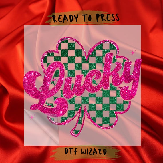 Faux Glitter Lucky Leaf Clover Dtf Transfer, St. Patrick's Day Sublimation, Saint Patricks Day, Ready to Press, Heat Press, Dtf Gang Sheet