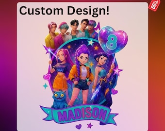 Personalized Kpop Dark Idol Hunter Birthday DTF Transfer, Custom Pop Star HuntressX Ready To Press, Birthday Shirt Heat Press,Dtf Gang Sheet