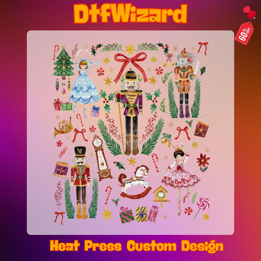 Pink Nutcracker Friends DTF Transfer, Retro Vintage Nutcracker ...