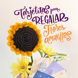 Tarjetas imprimibles FLORES AMARILLAS listas para imprimir PDF Tarjetas para flores o regalos personalizados