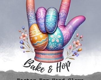 Easter Egg Hand ASL PNG, Pastel Spring Clipart