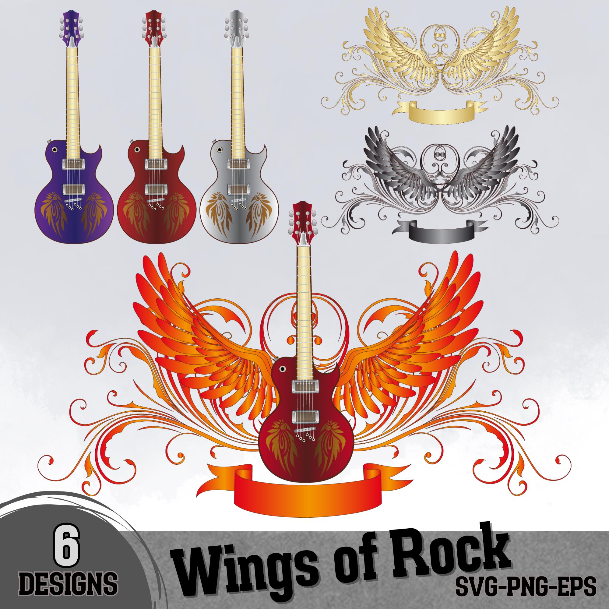 Guitar With Wings SVG Bundle, Rock and Roll Clipart - Etsy