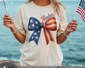 USA Freedom Bow Clipart, Patriotic 4th of July PNG
