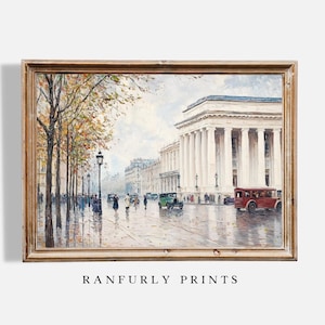 Paris Avenue Print – Boulevard  Illustration – Antique French Cityscape Wall Art – Parisian Decor – Digital Download