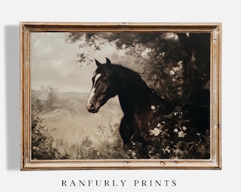 Vintage Horse Print: Farmhouse Equestrian Wall Art (Digital Download)