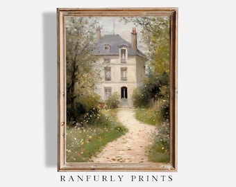 French Country Spring Print: Vintage Bauernhaus Cottage Kunst (Digitaler Download)