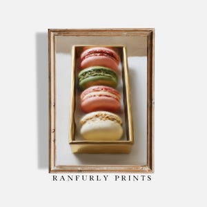 French Macaron Print, Paris Bakery Wall Art, Colorful Dessert Digital Download