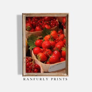 Vintage Berries Still Life Print: Rustic Kitchen Wall Art (Digital Download)