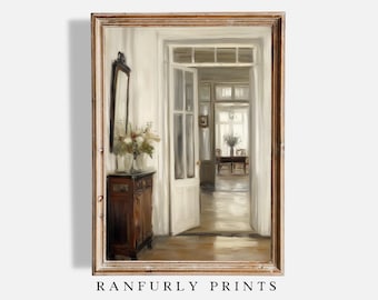 Vintage Hallway Art Print: French Country Interior (Digital Download)