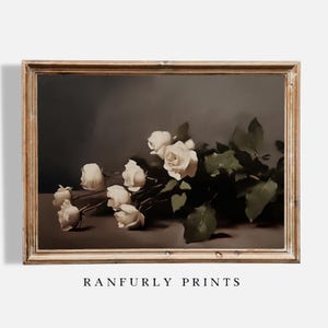 Roses Still Life Art Print: Vintage Style Floral Painting (Digital Download)