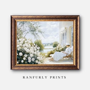Rose Garden Vintage Painting | Vintage English Landscape Art PRINTABLE Dining Room Decor | Digital Download