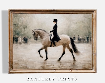 Elegant Equestrian Dressage Rider Print | Vintage Horse Art | Digital Download Wall Decor