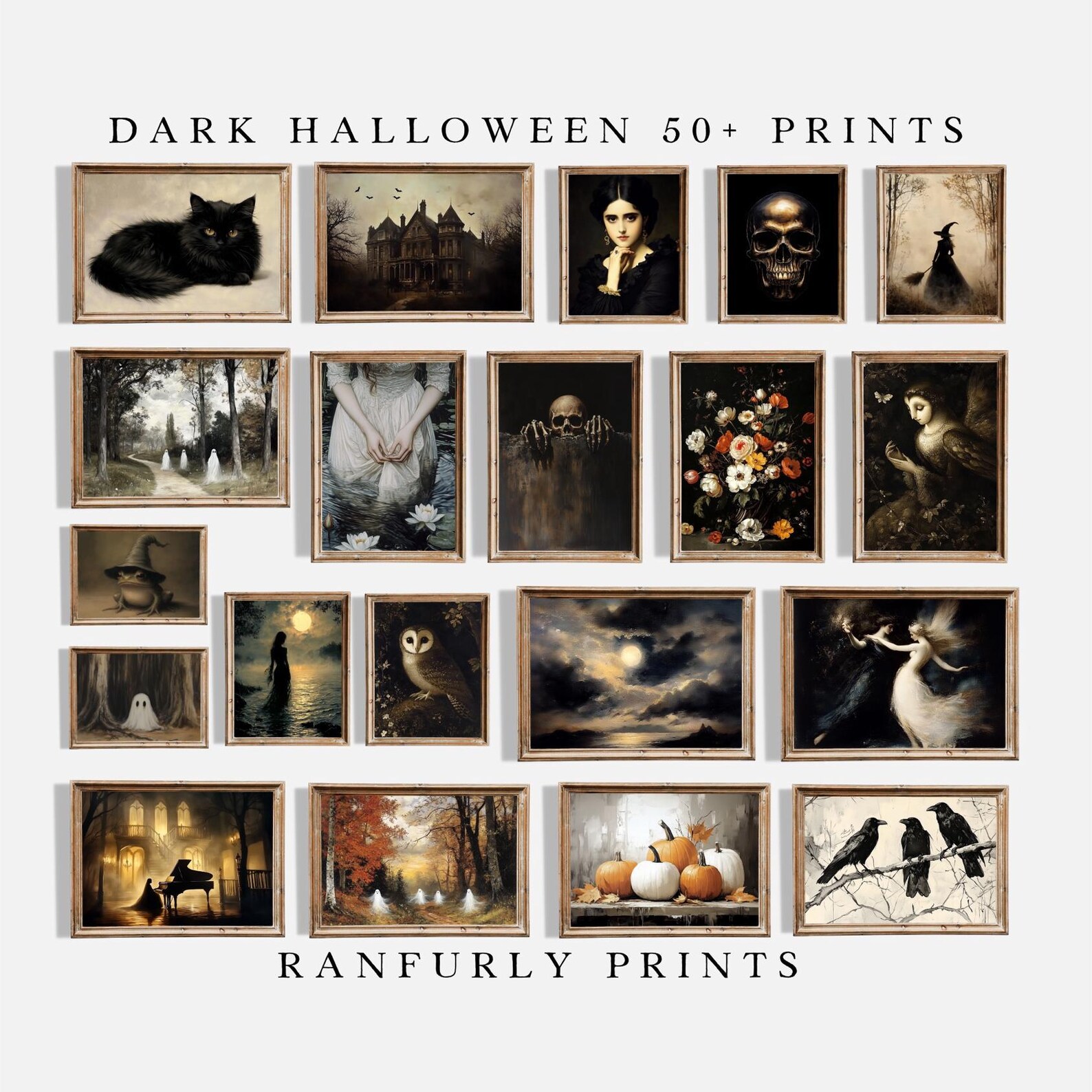 Dark Academia Halloween Prints: Moody Gothic Gallery Wall Art (digital ...