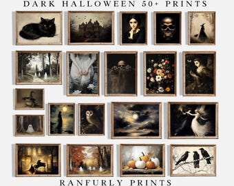 Dark Academia Halloween Prints: Moody Gothic Gallery Wall Art (do pobrania w wersji cyfrowej)