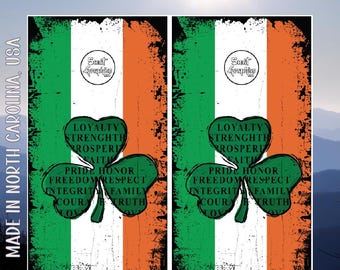 Cornhole | Irish Grunge Flag Board Wrap, Vinyl Laminated Decal, Outdoor Yard Camping Game, Cornhole Board Print