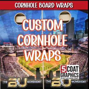 Fully Custom 2 Cornhole Board Wraps Personalized Outdoor Camping Yard Game Business Logo Skins Fundraiser Decals Family Photo Monogram Gift
