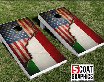 Custom House Divided 2 Cornhole Board Wraps Outdoor Yard Game Decals Camping Personalized Prints