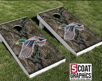 Camouflage Duck 2 Cornhole Board Vinyl Wraps, Hunting Skins, Mallard Hunting  Wraps