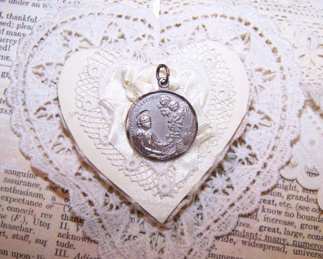 Vintage BLI Sterling Silver Religious Pendant or Charm - Saint Cecilia ...