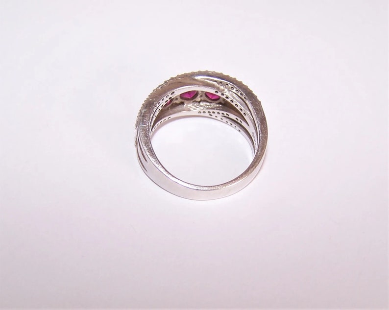 Blingy Sterling Silver Ruby Clear CZ Fashion Ring