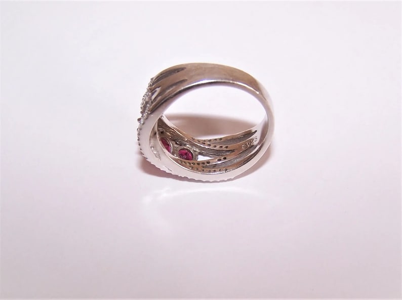 Blingy Sterling Silver Ruby Clear CZ Fashion Ring
